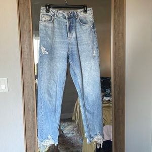 Zara light wash straight jean